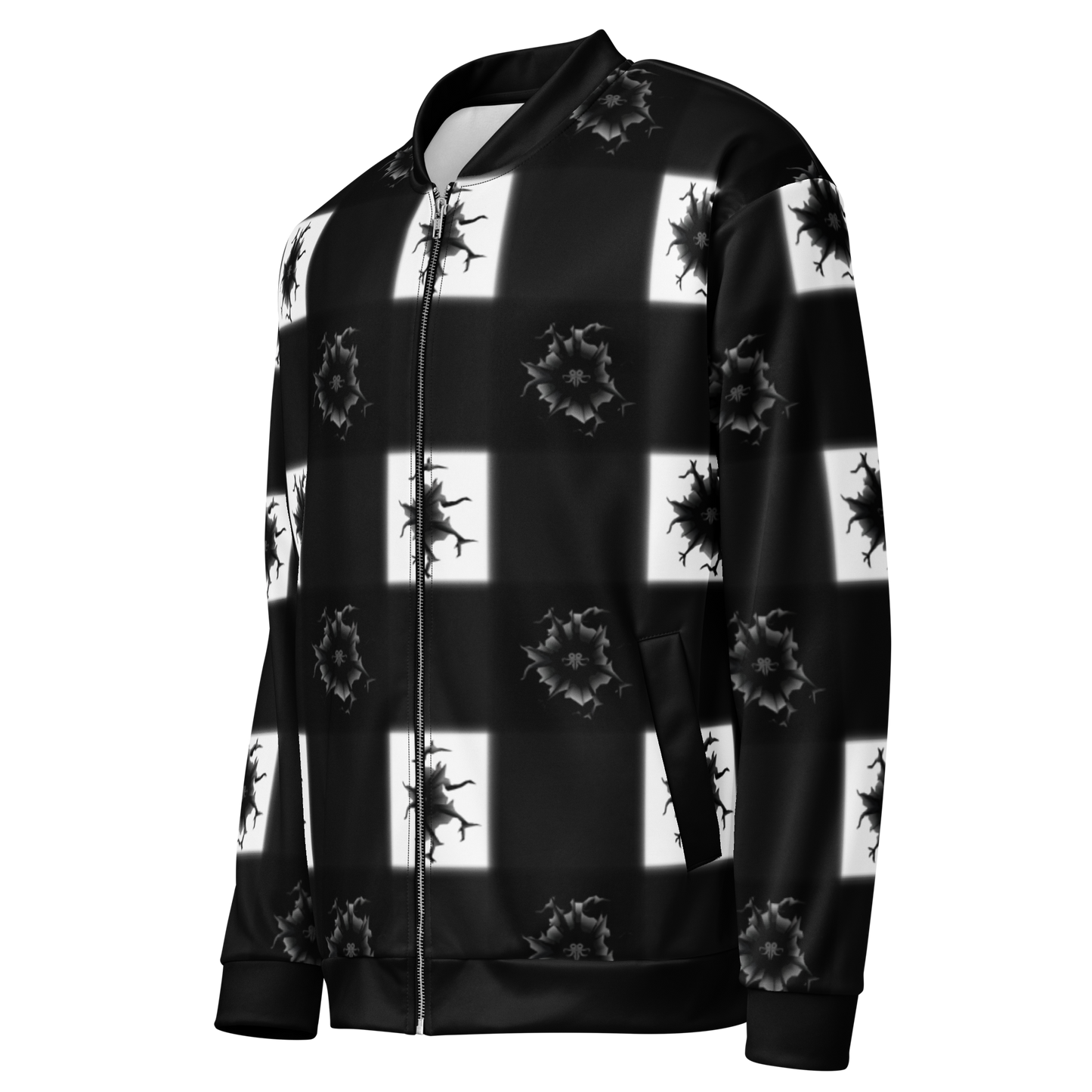 Emblem Plaid Bomber Jacket
