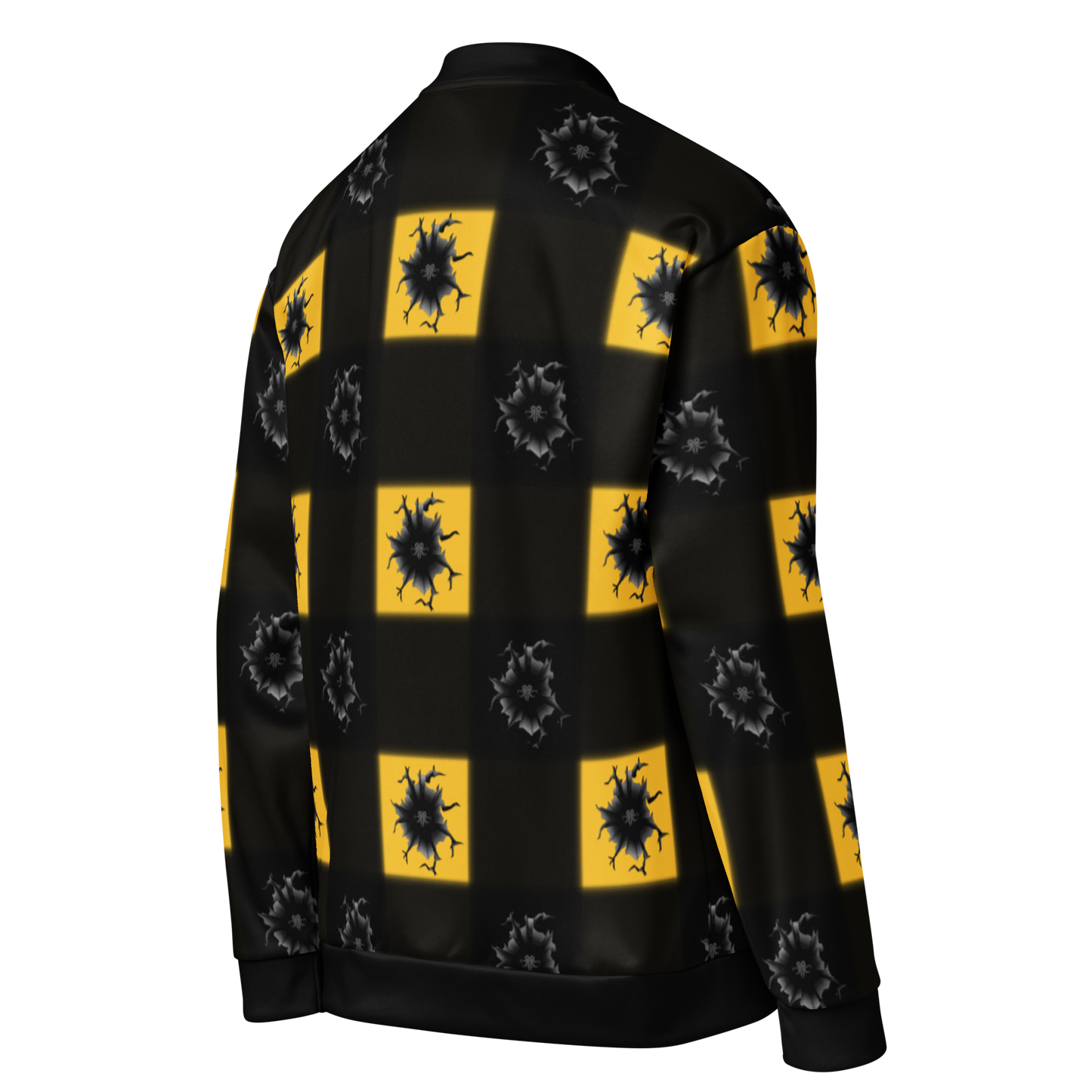 Emblem Plaid Bomber Jacket