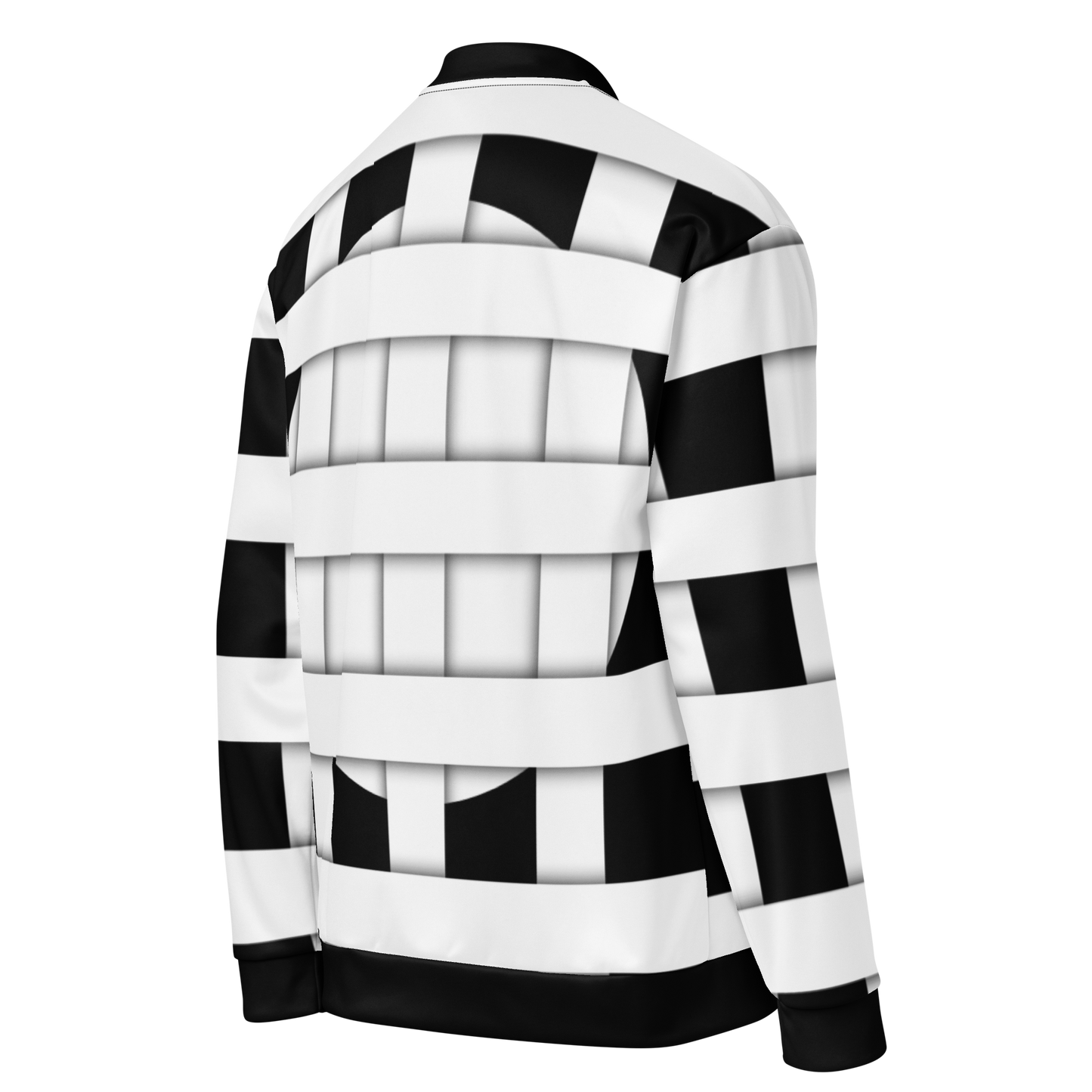 Weave Print Bomber Jacket