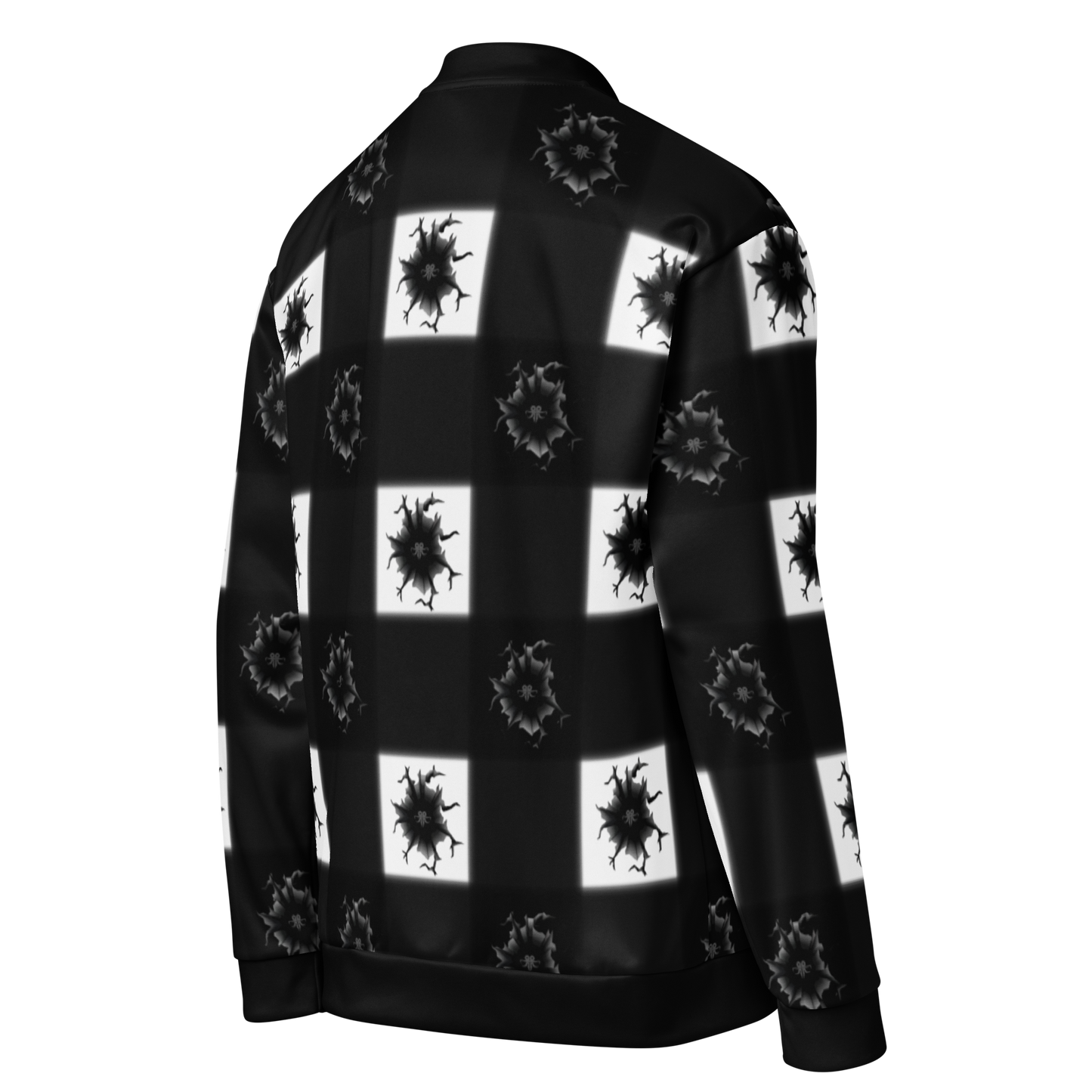 Emblem Plaid Bomber Jacket