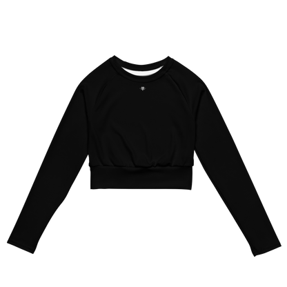 Emblem long-sleeve crop top