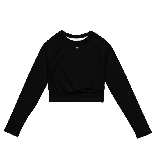 Emblem long-sleeve crop top