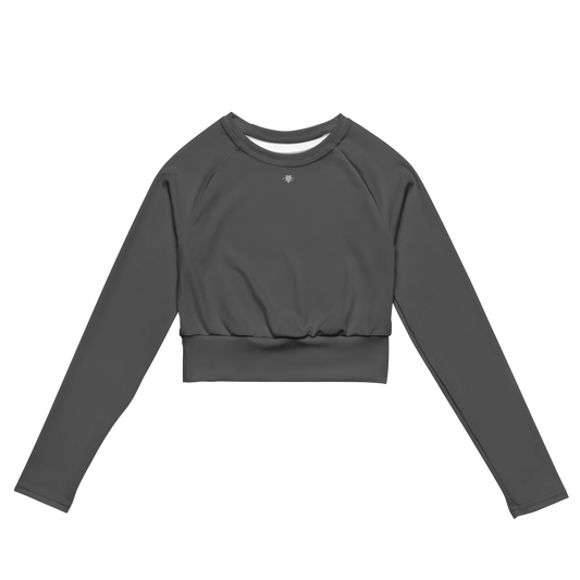 Emblem long-sleeve crop top