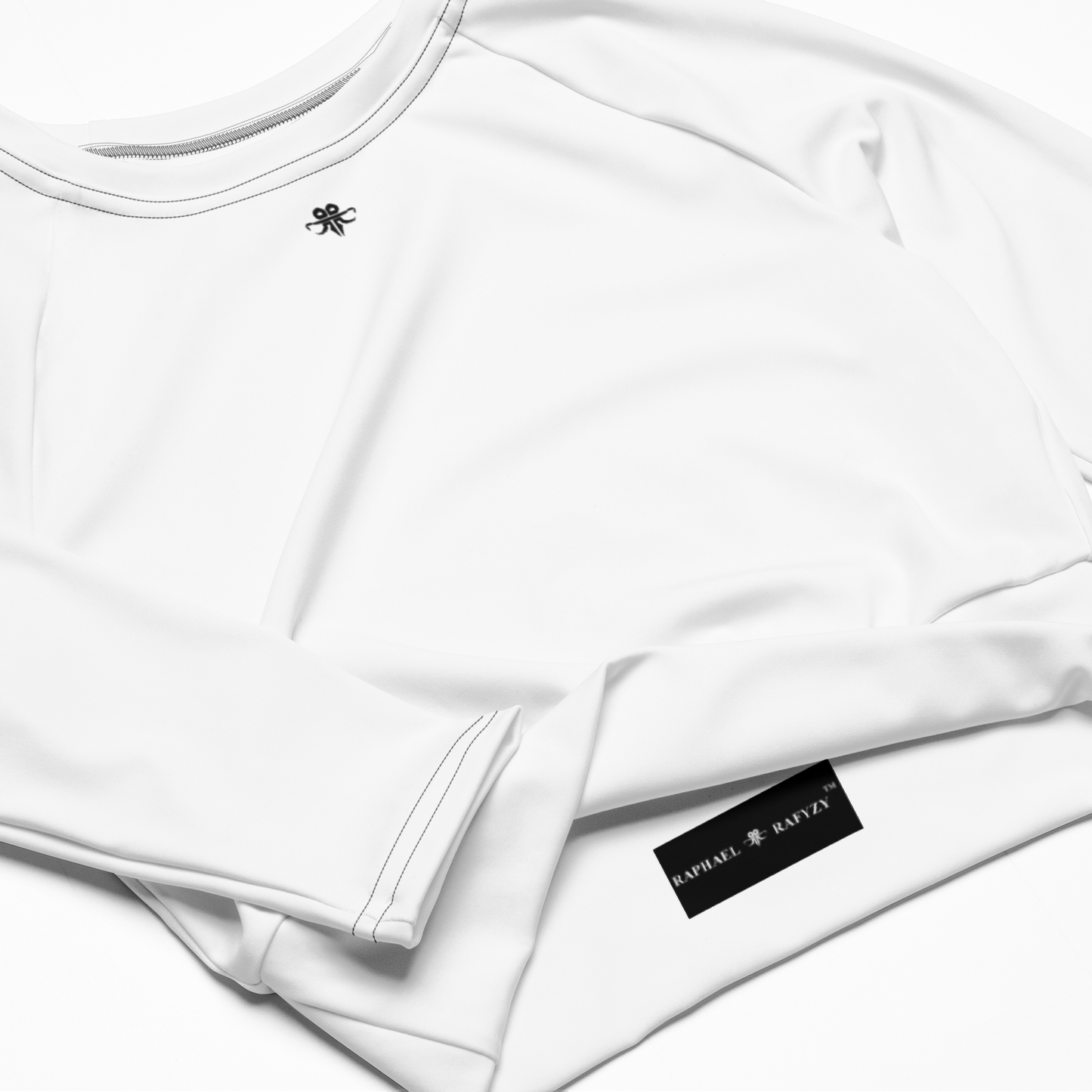 Emblem long-sleeve crop top