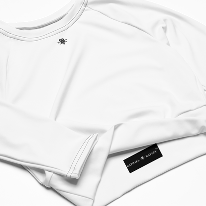 Emblem long-sleeve crop top