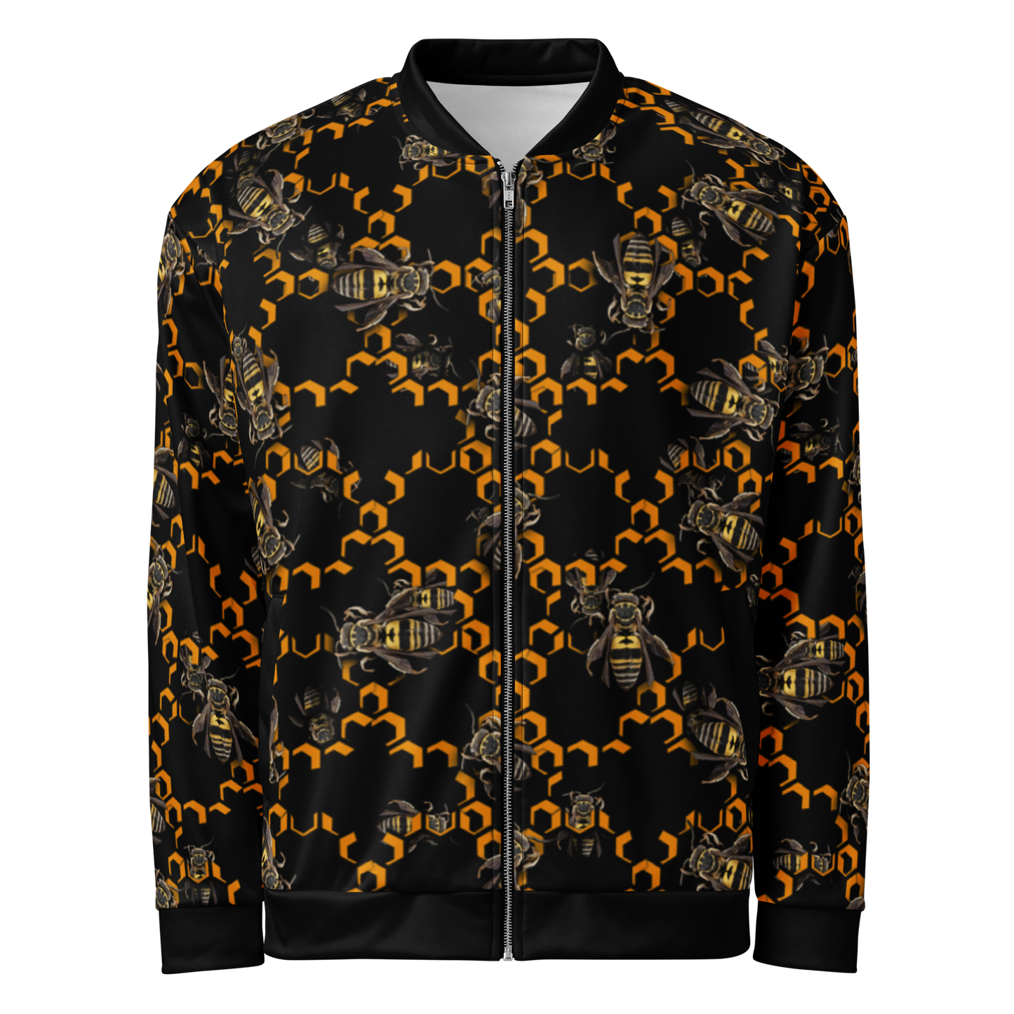 All-Over Honeycomb Bomber Jacket