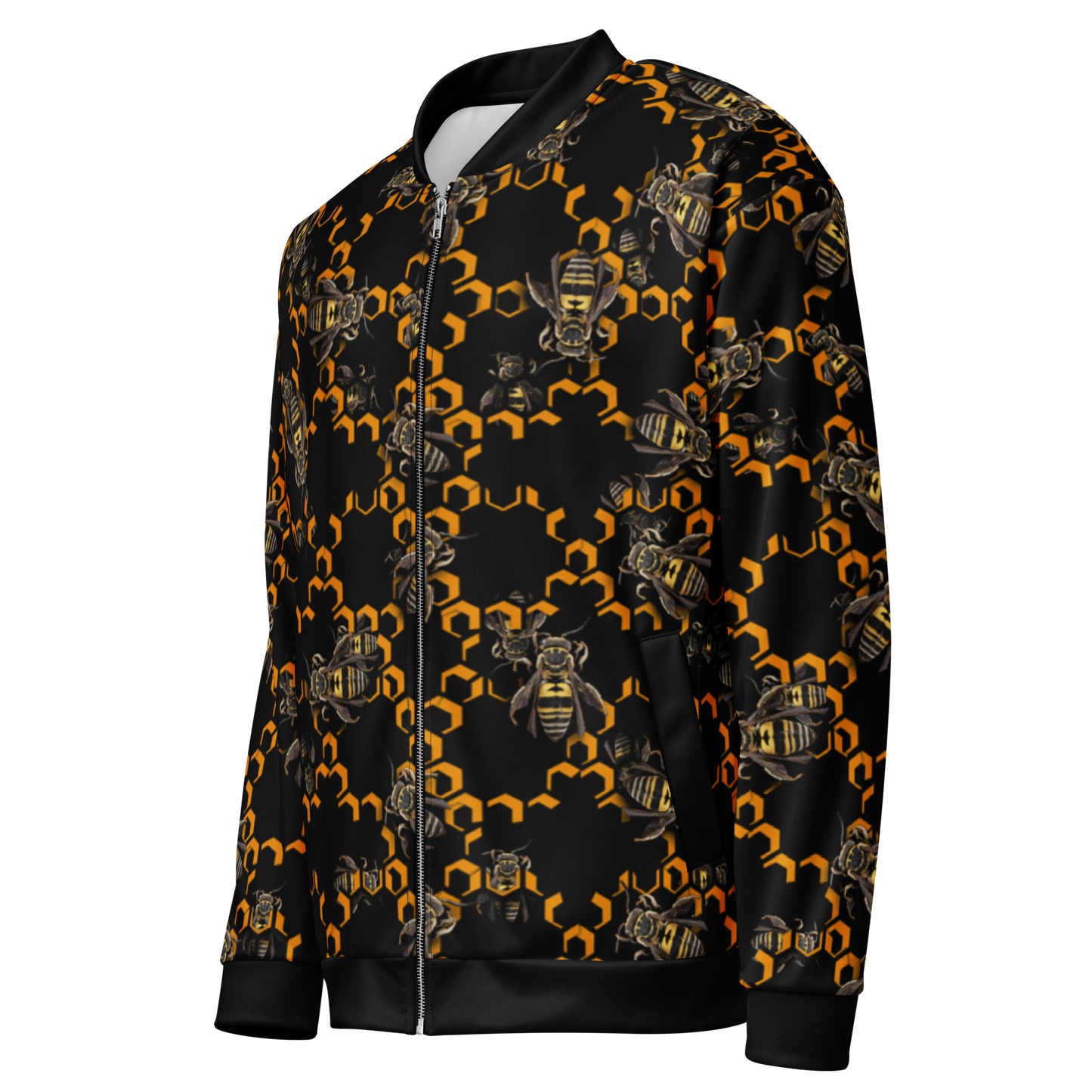 All-Over Honeycomb Bomber Jacket