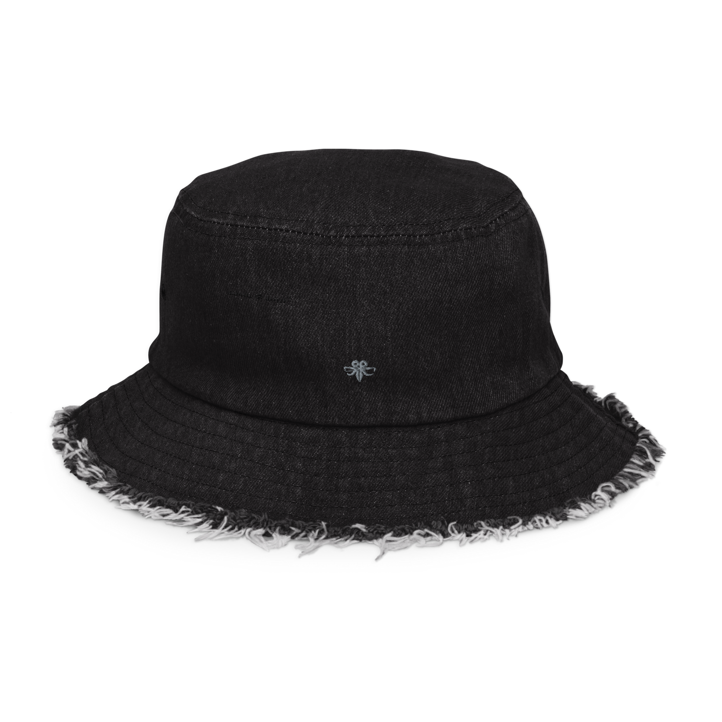 Embroidered Emblem denim bucket hat