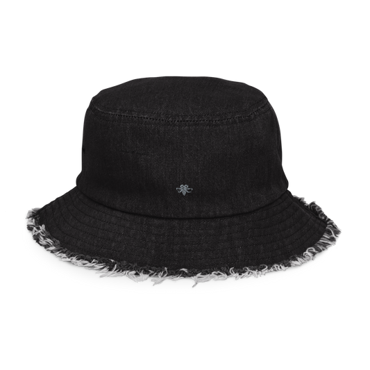 Embroidered Emblem denim bucket hat