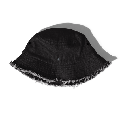 Embroidered Emblem denim bucket hat