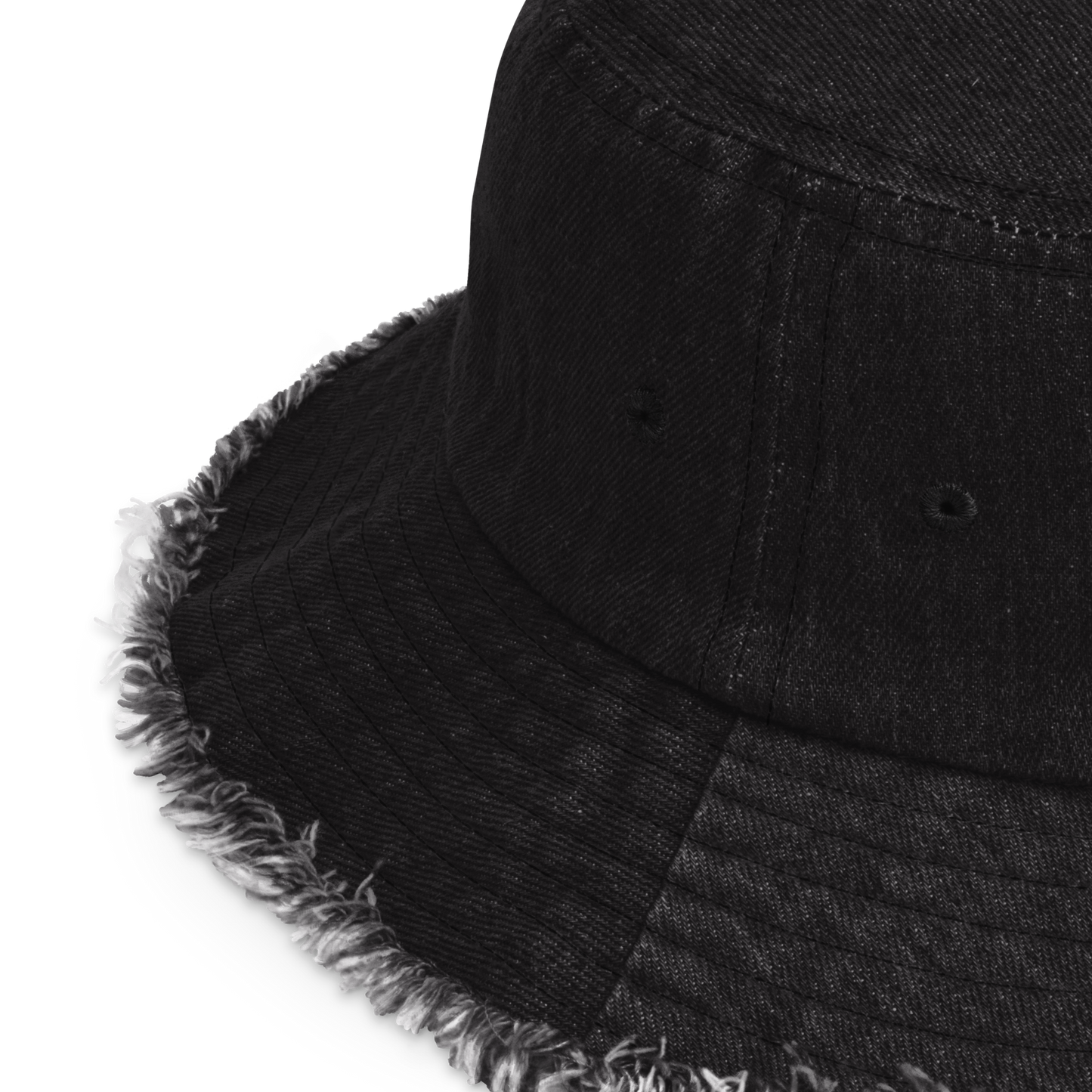 Embroidered Emblem denim bucket hat