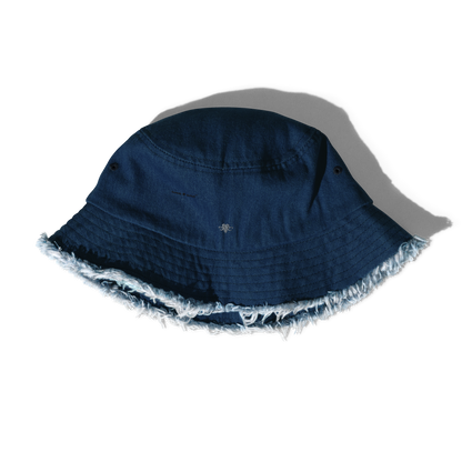 Embroidered Emblem denim bucket hat