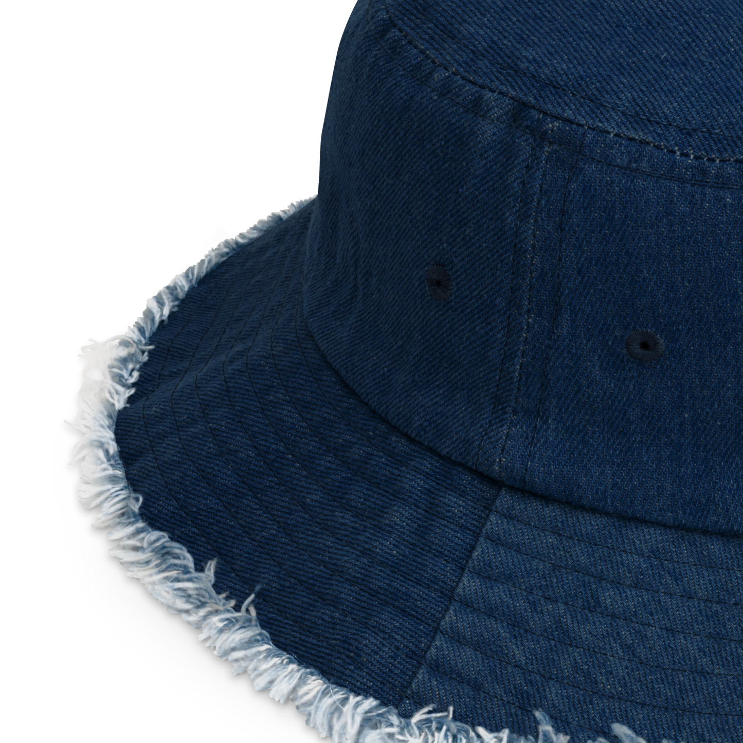 Embroidered Emblem denim bucket hat