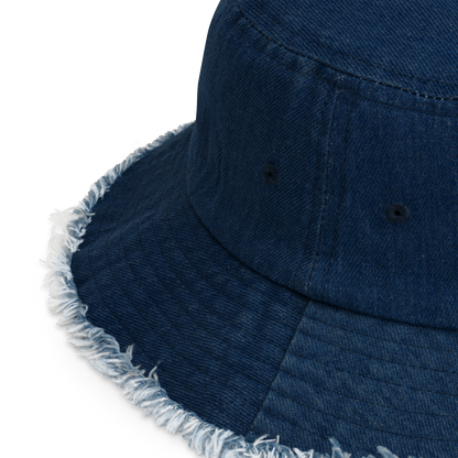 Embroidered Emblem denim bucket hat