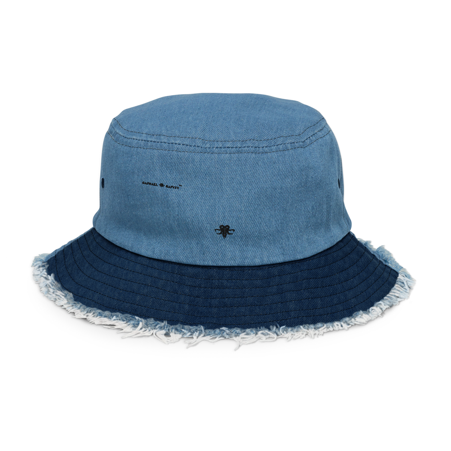 Embroidered Emblem denim bucket hat