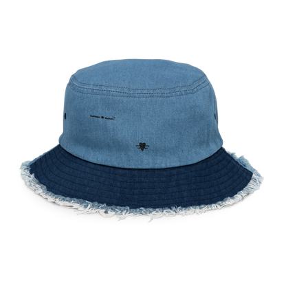 Embroidered Emblem denim bucket hat