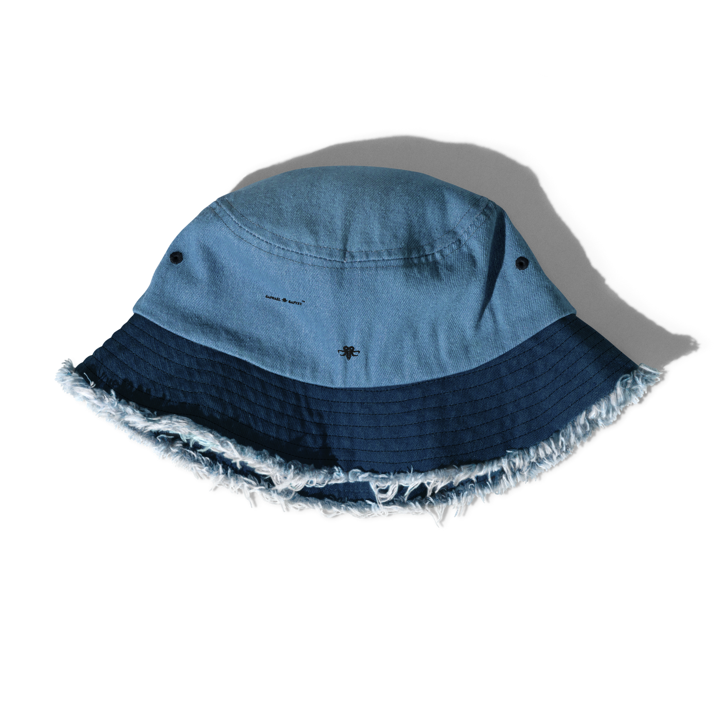 Embroidered Emblem denim bucket hat