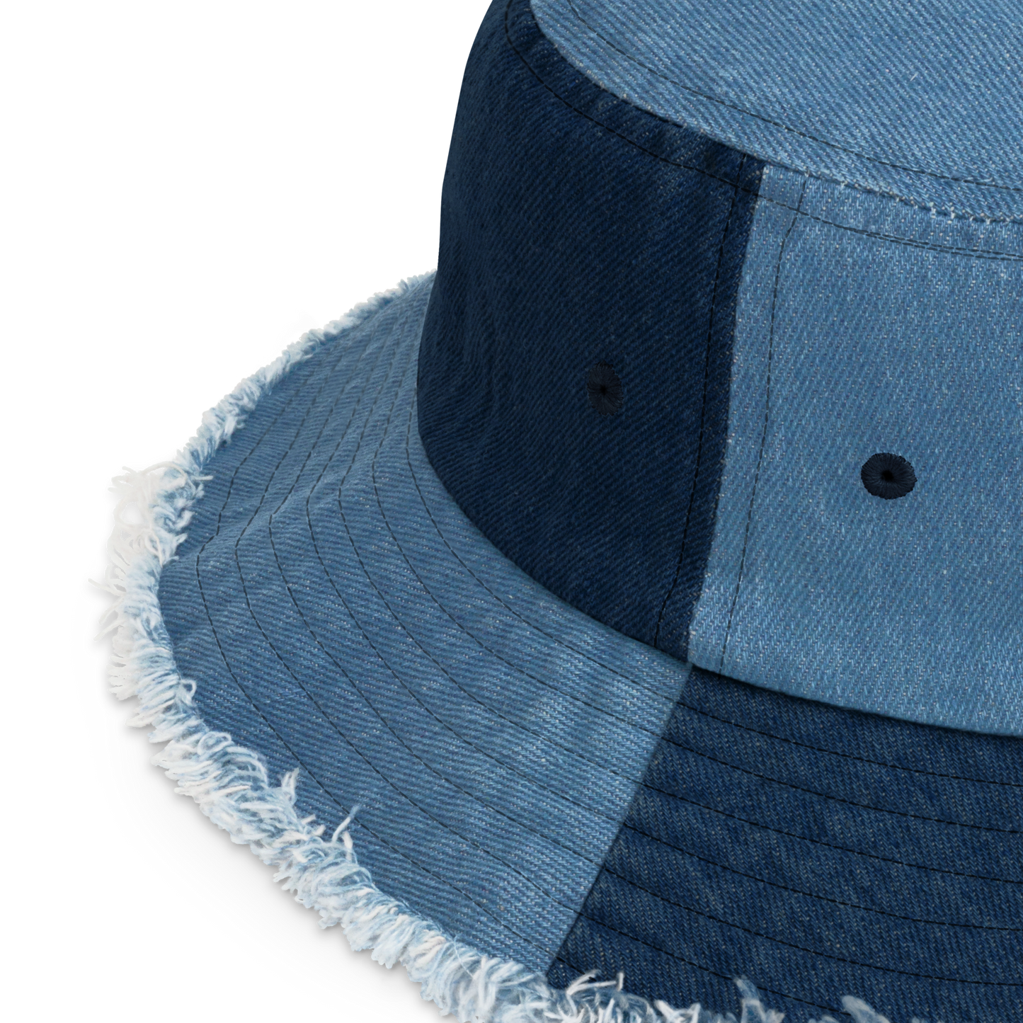 Embroidered Emblem denim bucket hat