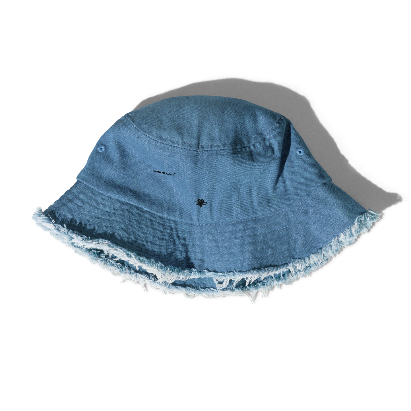 Embroidered Emblem denim bucket hat