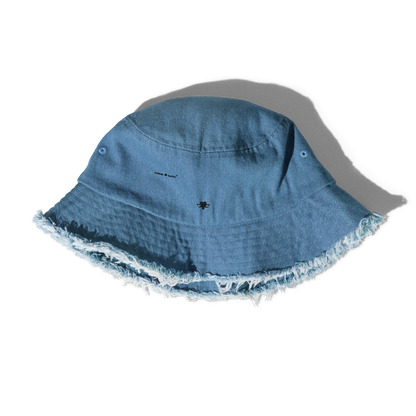 Embroidered Emblem denim bucket hat