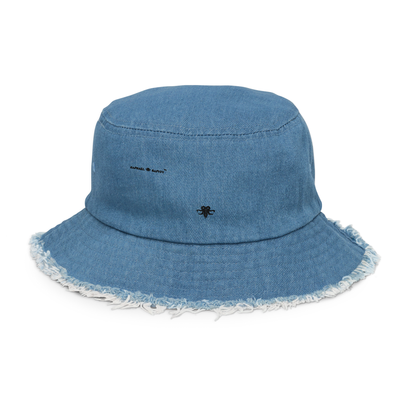 Embroidered Emblem denim bucket hat