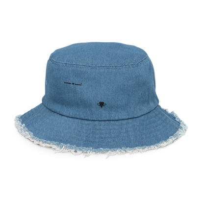 Embroidered Emblem denim bucket hat