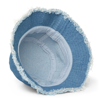 Embroidered Emblem denim bucket hat